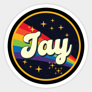 Jay // Rainbow In Space Vintage Style Sticker